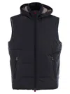 Kiton Hooded Sleeveless Jacket In Blue