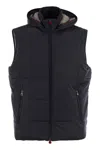 Kiton Hooded Sleeveless Jacket In Blue