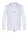 Kiton Zip-up Cotton Sweatshirt With Drawstring Hood In White