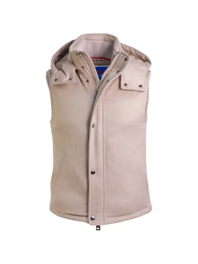 Kiton Hooded Zip-up Gilet In Gray