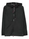 Kiton Zip-up Hooded Jacket Kangaroo Pocket In Black