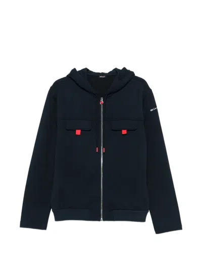 Kiton Hooded Zip-up Jumpsuit In Blue