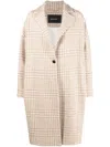 Kiton Houndstooth-pattern Single-breasted Coat In Neutrals