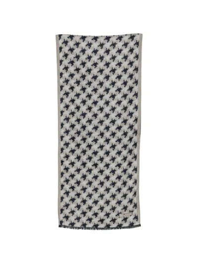 Kiton Houndstooth-pattern Frayed-edge Scarf In Multi