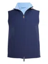 Kiton Kired Ivan Nylon Reversible Vest In Blue