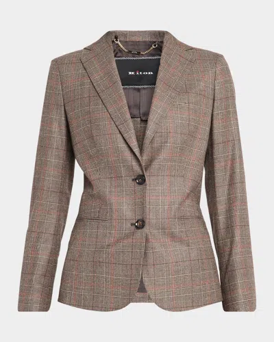 Kiton Jacket In Brown