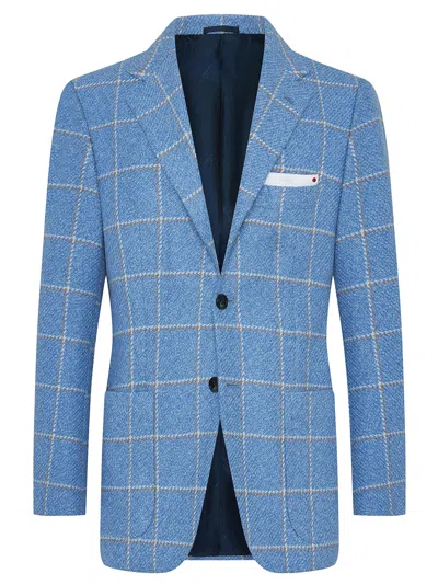 Kiton Jacket Cashmere In Blue