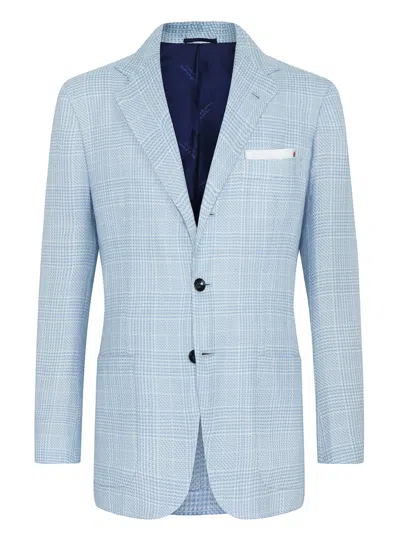 Kiton Jacket Cashmere In Sky Blue