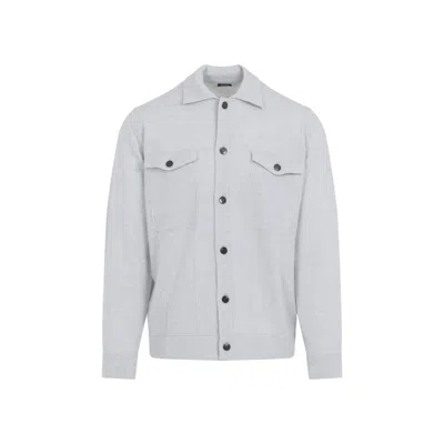 Kiton Stylish Jacket Featuring Chest Pockets And Long Sleeves In Gray