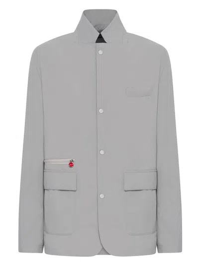 Kiton Jacket Polyester In Grey
