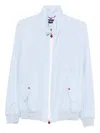 Kiton High Collar Jacket Snap Buttons In Blue