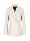 Kiton Double-breasted Jacket With Notch Lapels And Back Vent In Beige