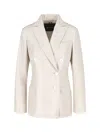Kiton Double-breasted Jacket With Notch Lapels And Back Vent In Beige