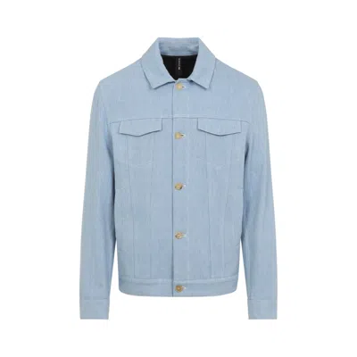 KITON JACKETS BLUE
