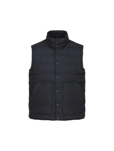 Kiton Sleveless Blouson Polyester In Navy