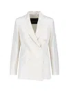 Kiton Double-breasted Blazer With Front Pockets And Back Vent In White