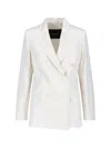Kiton Double-breasted Blazer With Front Pockets And Back Vent In White
