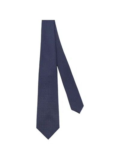 Kiton Jacquard-pattern Tie In Blue