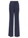 Kiton Virgin Wool Straight-leg Trousers In Blue