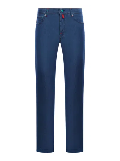 Kiton Jeans In Blue Stretch Fabric