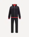 Kiton Logo-embroidered Hooded Tracksuit In Black
