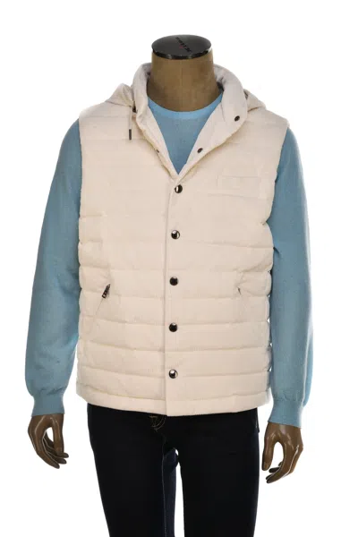 Kiton Quilted Corduroy Vest In Neutral