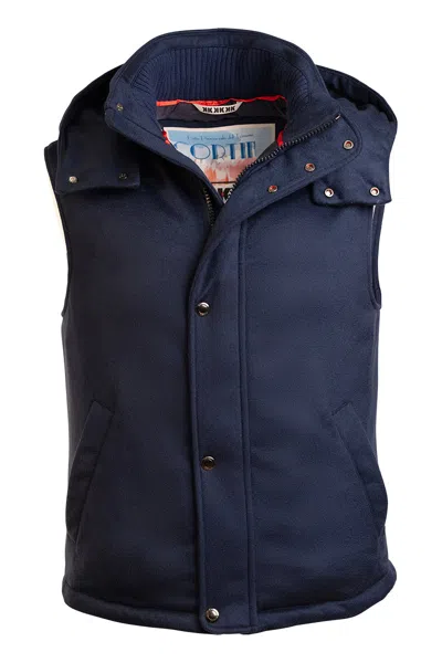 Kiton Kired By  Bear Cashmere-nylon-goose Down-wool Vest In Blue