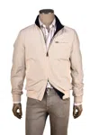 Kiton Kired By  Beige/ Dark-blue Reversible Jacket In Multi