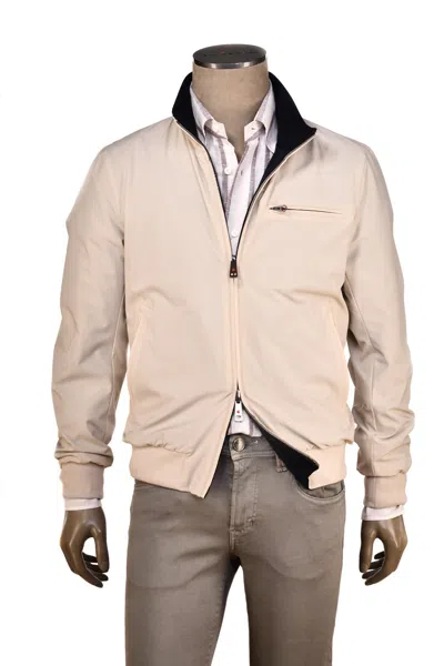 Kiton Kired By  Beige/ Dark-blue Reversible Jacket In Multi