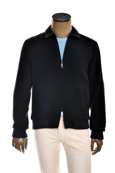 Kiton Kired By  Brakk Prince Of Wales Cashmere Reversible Jacket In Blue