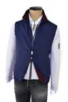 Kiton Kired Ivan Nylon Reversible Vest In Blue
