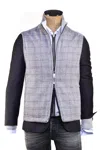 Kiton Gange Reversible Checked Vest In Gray