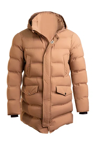 Kiton Kired By  Hekla Nylon-goose Down Puffer Coat In Brown
