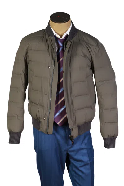 Kiton Kired By  Khaki Solid Puffer Jacket In Black