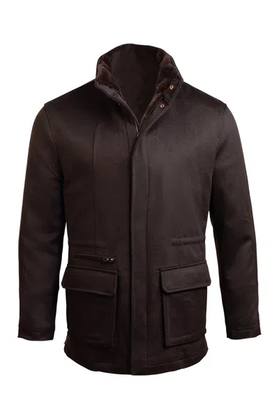 Kiton Kired By  Konew Cashmere-mink Fur Overcoat In Brown