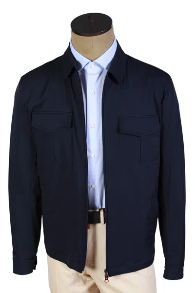 Kiton Zip-up Pocket Jacket In Blue