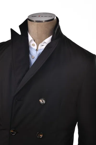 Kiton Kired By  Ofu Double-breasted Raincoat In Black