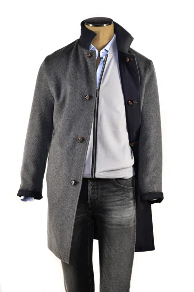 Kiton Kired By  Peak Cashmere Reversible Overcoat In Gray