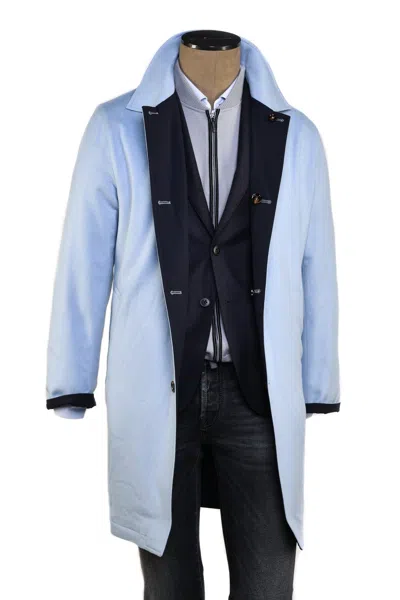 Kiton Kired By  Peak Cashmere Reversible Overcoat In Blue