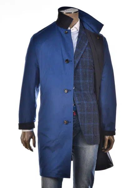 Kiton Kired By  Peak Cashmere Reversible Raincoat In Blue