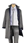 Kiton Kired By  Peak Cotton Reversible Overcoat In Blue