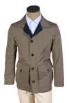 Kiton Kired By  Taupe/ Dark-blue Reversible Jacket In Multi