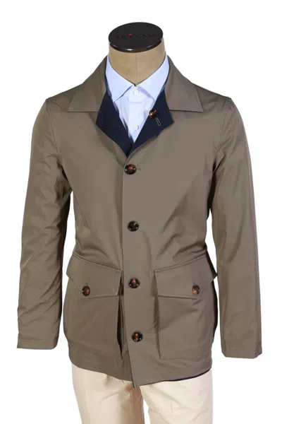 Kiton Kired By  Taupe/ Dark-blue Reversible Jacket In Multi
