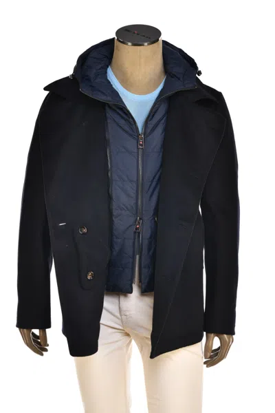 Kiton Kired Double-breasted Overcoat W/ Detachable Lining In Black