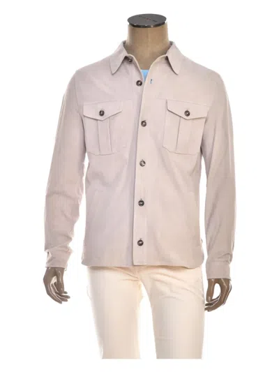 Kiton Kired Erik Lambskin Button-fastening Jacket In Neutral