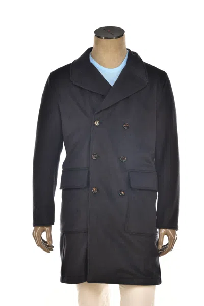 Kiton Kired Gyala Acrylic-wool Double-breasted Reversible Overcoat In Black