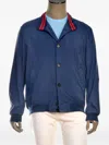 Kiton Kired Igor Buttoned Ribbed-collar Jacket In Blue
