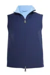 Kiton Kired Ivan Nylon Reversible Vest In Blue