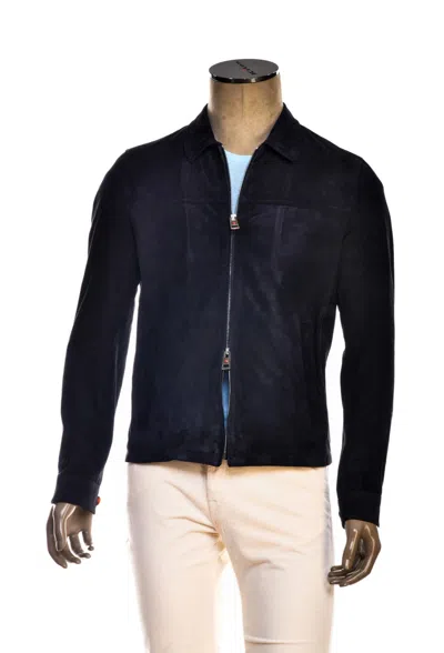 KITON KIRED JUAN LAMBSKIN SUEDE ZIP-UP JACKET