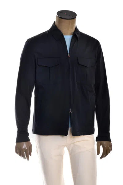 Kiton Kired Light Zip-up Jacket In Blue